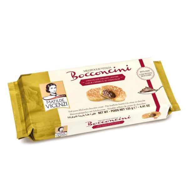 BISCOITO FOLHADO BOCCONCINI CREME DE CACAU MATILDE VICENZI 10X100G