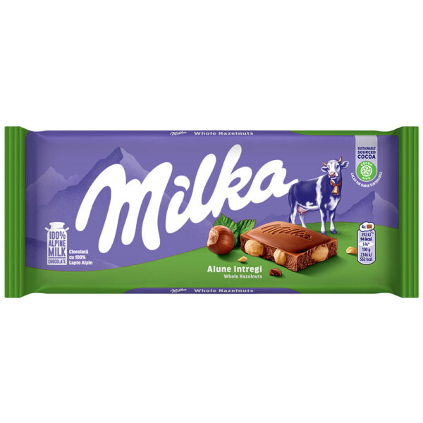 MILKA WHOLE HAZELNUT 100G DP C17 UN