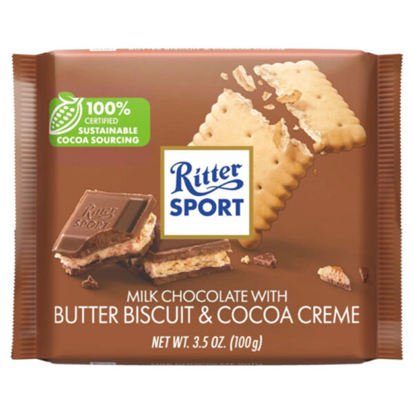 RITTER  SPORT BUTTER BISCUIT E COCOA CREME 100G 11UN