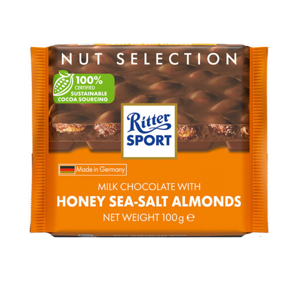 RITTER SPORT HONEY SALT ALMONDS  MILK 100G 12UN