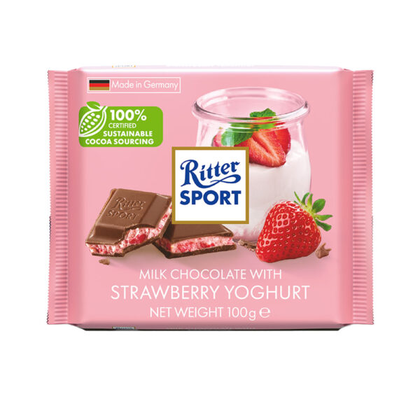 RITTER SPORT STRAWBERRY YOGHURT 100G 12UN