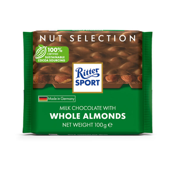 RITTER SPORT WHOLE ALMONDS MILK 100G