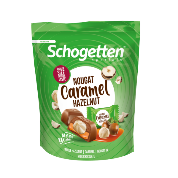 BOMBONS SCHOGETTEN NOUGAT CARAMEL HAZELNUT 116G 7 UN