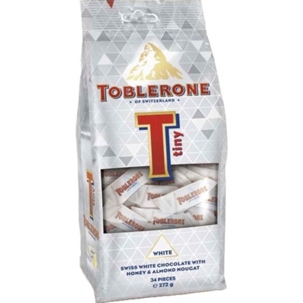 TOBLERONE TINY WHITE BAG 272G DP C/27 UN