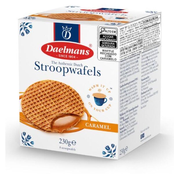 STROOPWAFELS TRADICIONAIS COM CARAMELO 230G CUBE COM 8 BISCOITOS 8 UN