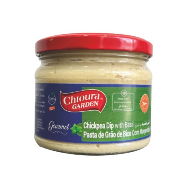 HOMMUS - PASTA DE GRÃO DE BICO COM MANJERICÃO 310G - CHTOURA GARDEN