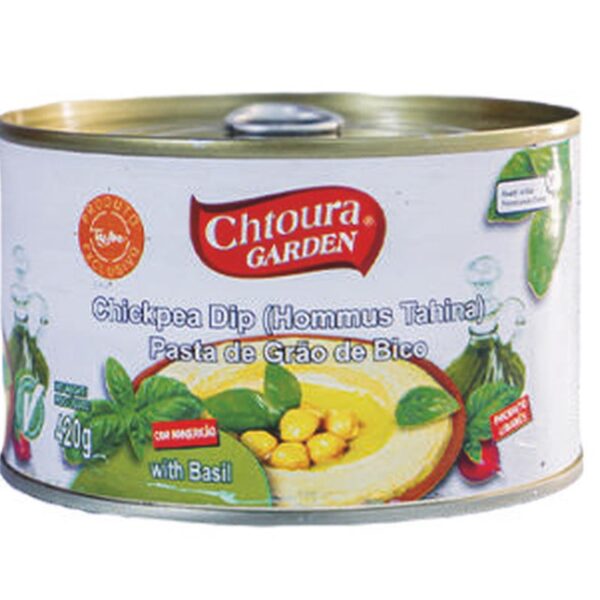 HOMMUS - PASTA DE GRÃO DE BICO COM MANJERICÃO 420G - CHTOURA GARDEN