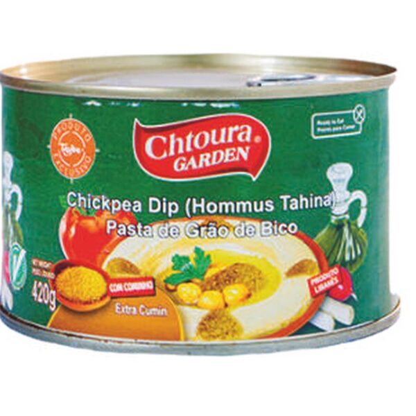 HOMMUS - PASTA DE GRÃO DE BICO COM COMINHO 420G - CHTOURA GARDEN