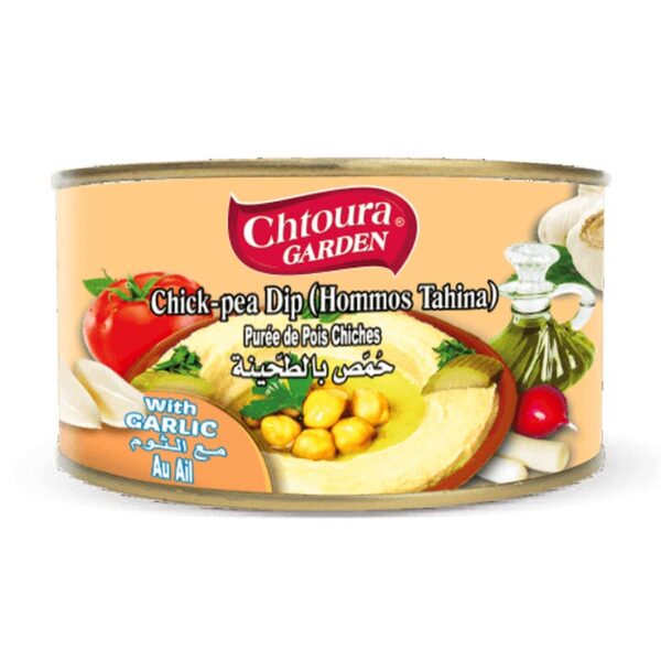 HOMMUS - PASTA DE GRÃO DE BICO COM ALHO - 420G - CHTOURA GARDEN