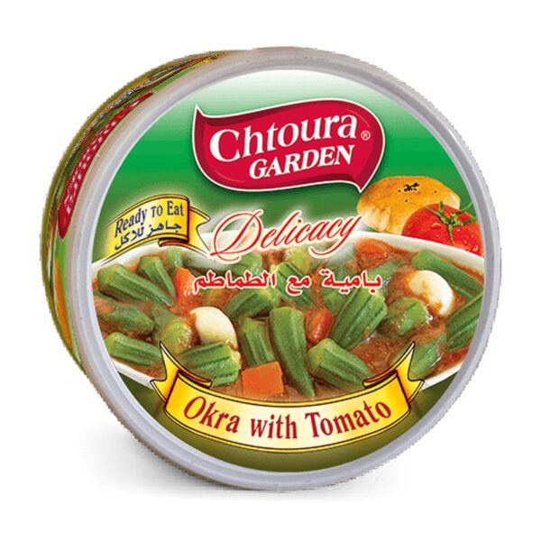 QUIABO VERDE COM MOLHO DE TOMATE EM CONSERVA 350G - CHTOURA GARDEN